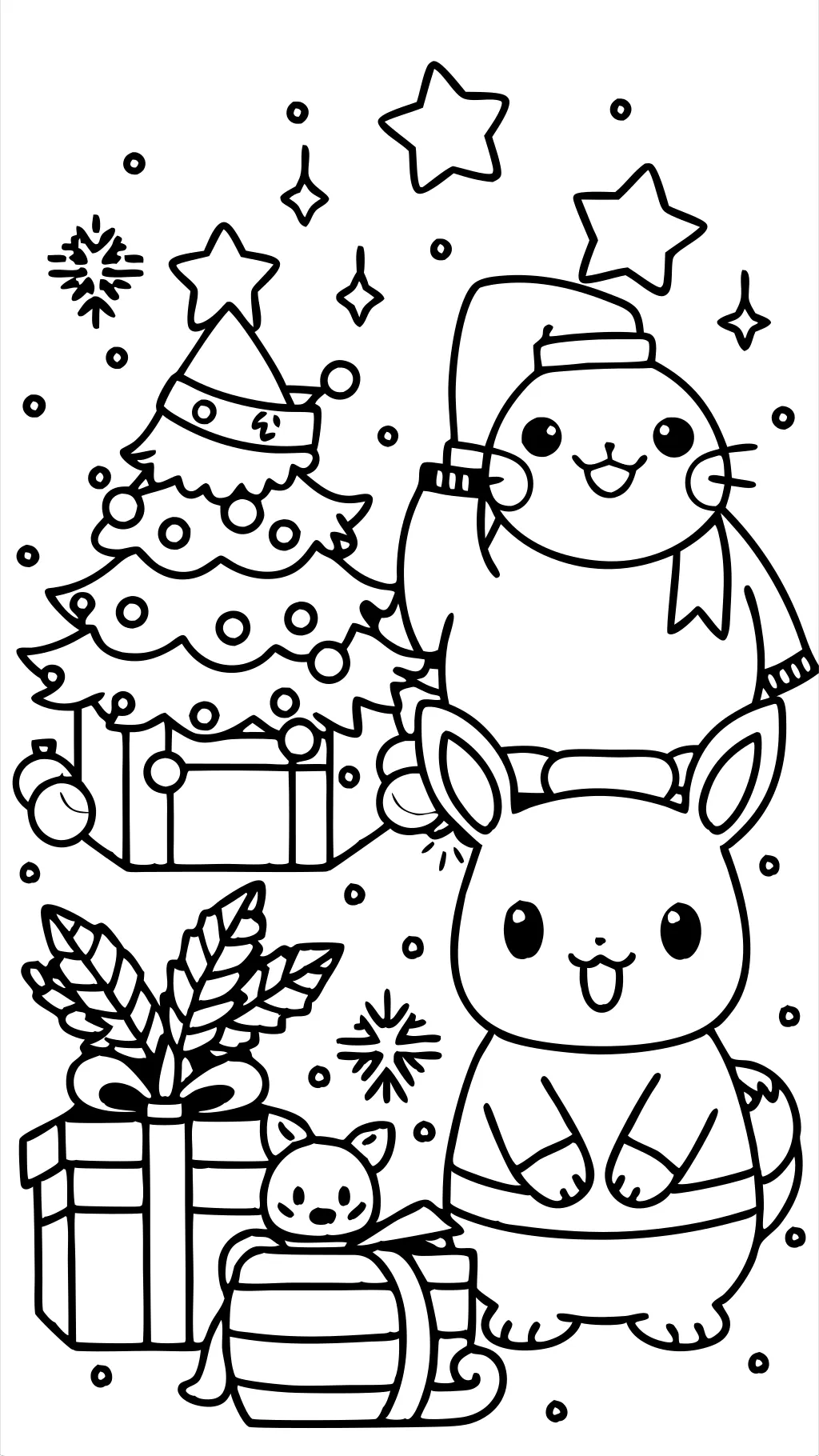 Páginas para colorear de Navidad Pokémon